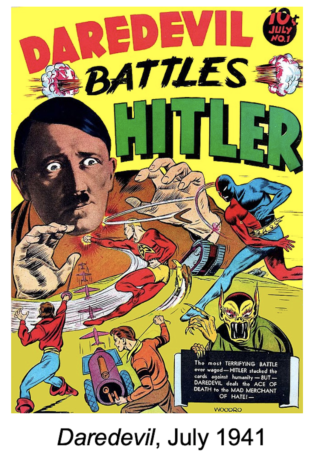 Daredevil bekämpft Hitler -Published Lev Gleason Publications