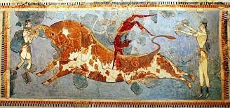 La fresque du jeu du taureau, XVe siècle av. J.-C., Cnossos, Art minoen 